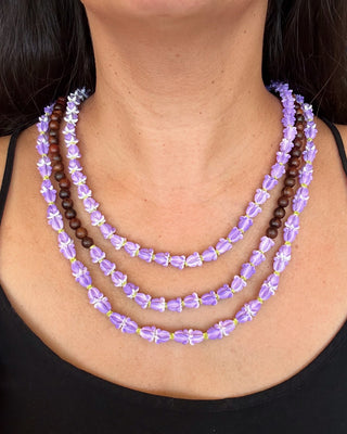 Purple Pua Kalaunu Lei - Rosewood - Yay Hawaii