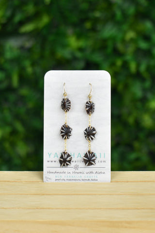 Triple 'Opihi 'Awa Chain Linked Earrings - False 'Opihi - Yay Hawaii
