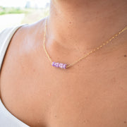 Three Crown Flower Paper Clip Bar Necklace - Yay Hawaii