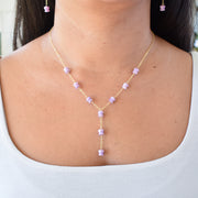 Dangling Crown Flower Y Shape Lariat Necklace - Yay Hawaii