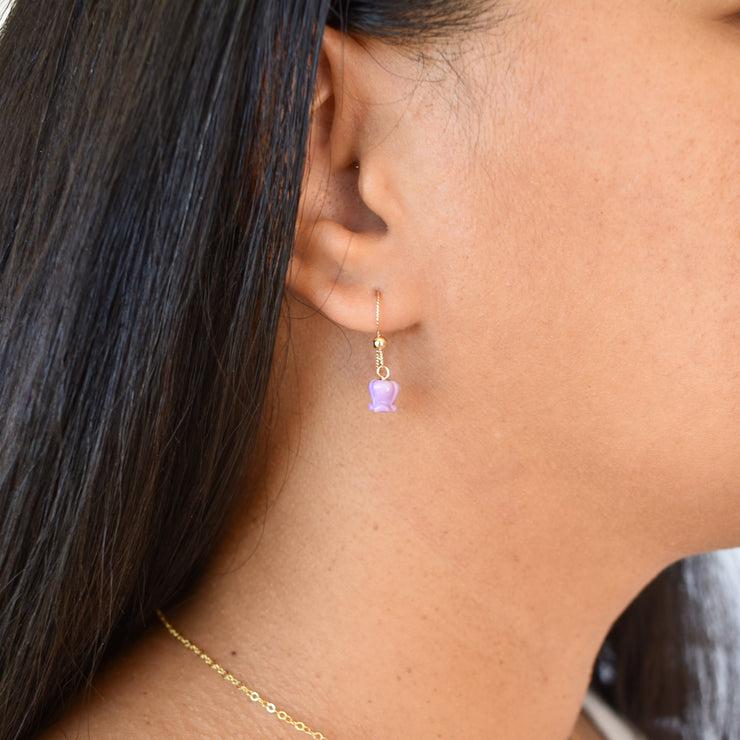Single Drop Crown Flower Earrings - Yay Hawaii