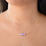 Three Crown Flower Horizontal Bar Necklace - Yay Hawaii
