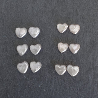 White Heart Shape Pearl Large Hoop Earrings - Yay Hawaii