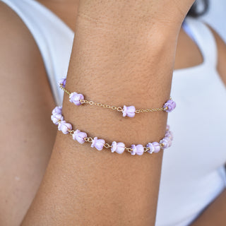 Crown Flower Chain Link Station Bracelet - Yay Hawaii