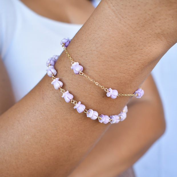 Keiki - Crown Flower Chain Link Station Bracelet - Yay Hawaii