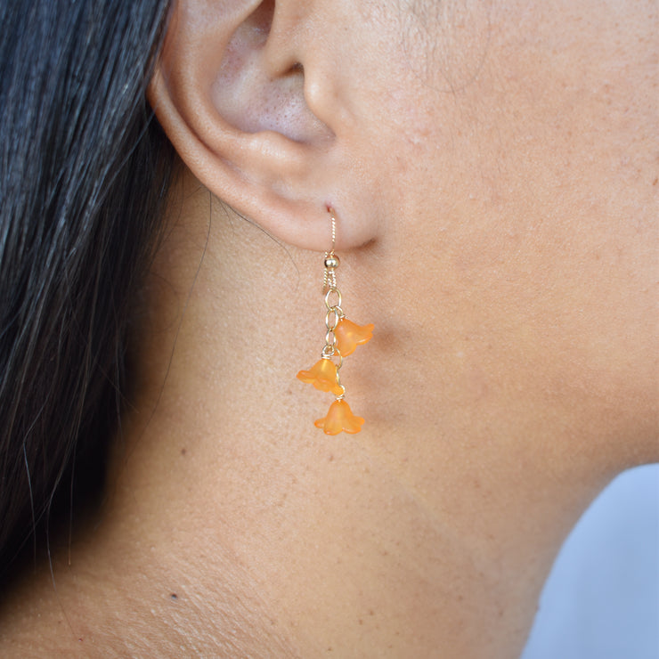 Three Cascading Puakenikeni Earrings - Yay Hawaii