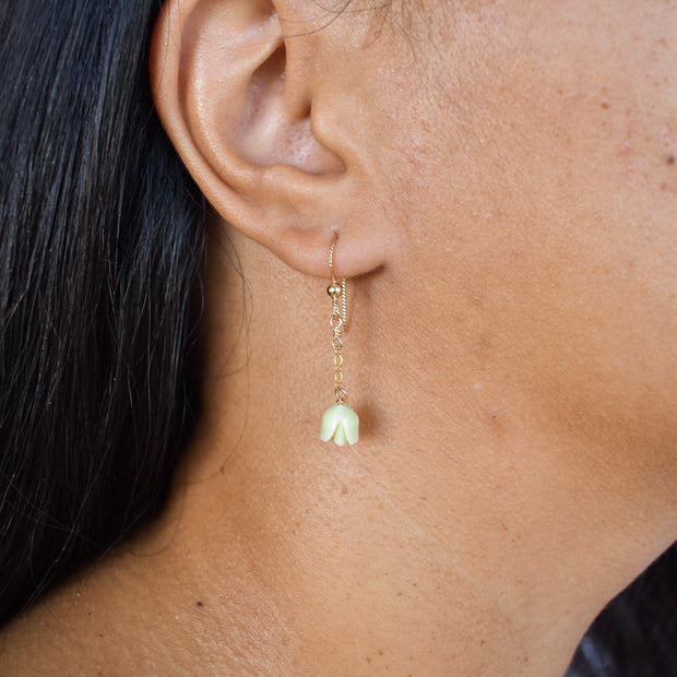Single Dangle Crown Flower Earrings - Yay Hawaii