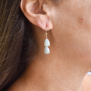 Statement Long Medium Mother of Pearl Pikake Earrings: Choose Length - Yay Hawaii