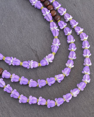 Purple Pua Kalaunu Lei - Traditional String