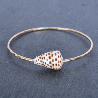 Black and White Spotted Cone Shell Bangle - Yay Hawaii