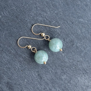 Single Jade Drop Earrings: Choose 10mm or 8mm