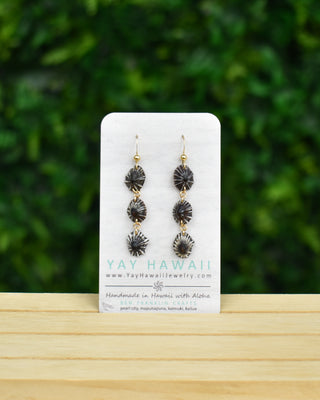 Triple Linked 'Opihi 'Awa Earrings - False 'Opihi - Yay Hawaii