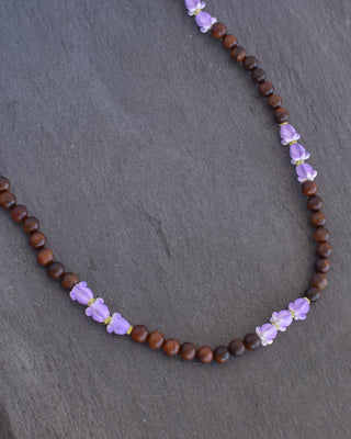 Purple Pua Kalaunu Lei - Rosewood Repeating