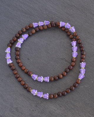Purple Pua Kalaunu Lei - Rosewood Repeating