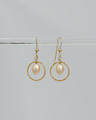 Yay Hawaii small hoops with oval pearl earrings in a choice of pearl color