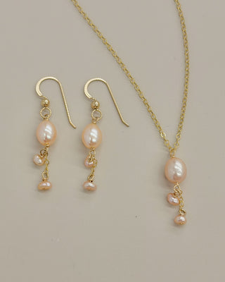 Double Dangly Dainty Pearl Earrings - Choose Pearl Color