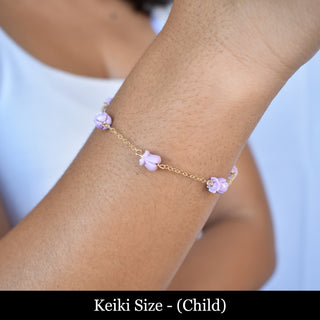 Keiki - Crown Flower Chain Link Station Bracelet - Yay Hawaii