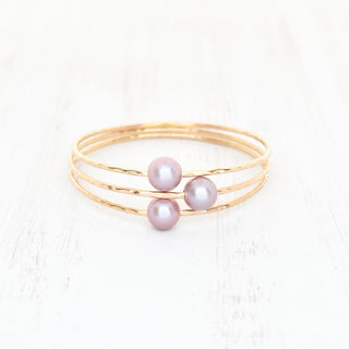 Adult Purple Edison Pearl Bangle - Yay Hawaii