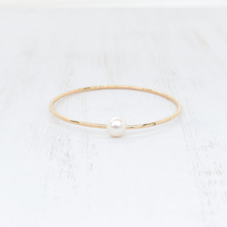 Adult White Freshwater Pearl Bangle - Yay Hawaii