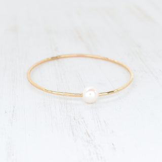 Adult White Freshwater Pearl Bangle - Yay Hawaii