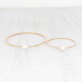 Adult White Freshwater Pearl Bangle - Yay Hawaii