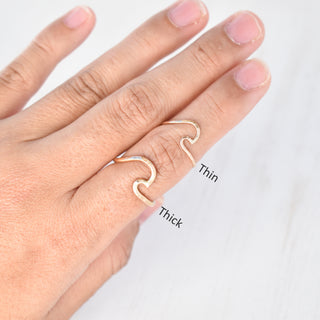 Thick Nalu ring from Yay Hawaii featuring vibrant, colorful ocean wave design, crafted for stylish beach jewelry.