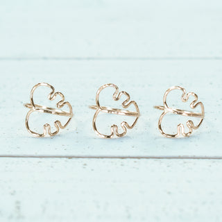 Silver Monstera Ring by Yay Hawaii featuring a detailed monstera leaf design on polished metal band.