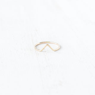 Elegant thin Mauna Ring by Yay Hawaii featuring a sleek silver band with subtle mountain-inspired design.