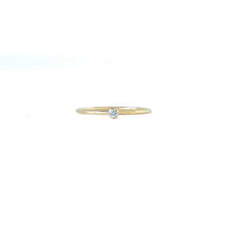 Light aqua CZ stacking ring with aquamarine birthstone from Yay Hawaii, featuring a sleek silver band and sparkling gemstone.