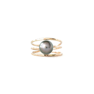'Ekolu Ring with Pearl - Yay Hawaii
