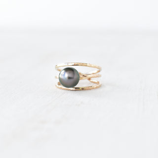 'Ekolu Ring with Pearl - Yay Hawaii