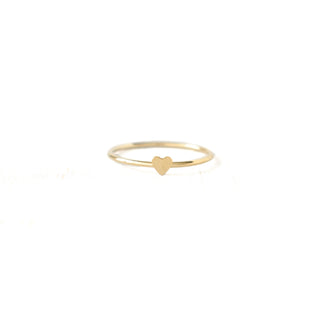 Silver tiny heart stacking ring by Yay Hawaii, featuring a delicate heart design on a smooth band.