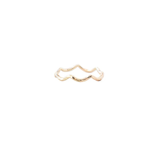 Thin Ripple Stacking Ring by Yay Hawaii, silver band with a textured ripple design, showcasing its delicate and modern style.