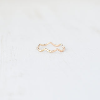 Thin Ripple Stacking Ring by Yay Hawaii, silver band with a delicate ripple texture, suitable for stacking or casual wear.
