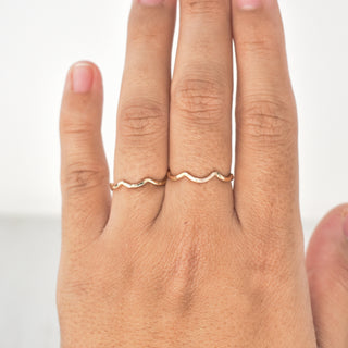 Sterling silver Thin Ripple Stacking Ring by Yay Hawaii with a smooth, polished finish and a subtle ripple design.