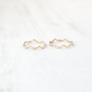 Thin ripple stacking ring by Yay Hawaii, featuring a sleek, wavy design perfect for layered jewelry looks.