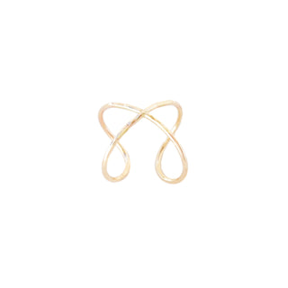 Yay Hawaii Loa Infinity Ring with sleek silver band and infinity symbol design, close-up of jewelry on a white background.