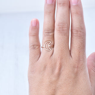 Silver crescent moon stacking ring by Yay Hawaii with a sleek, minimalist design, perfect for everyday wear and layering.