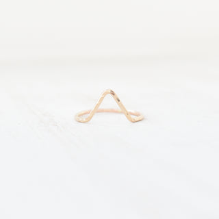 Tall Mauna ring by Yay Hawaii showcasing a sleek, silver design with a smooth, polished finish and intricate detailing.