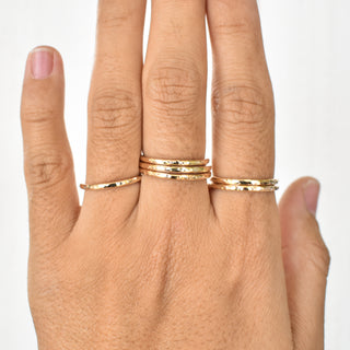 Yay Hawaii Nui Thick Stacking Ring, gold-toned jewelry, layered design with bold, chunky band on a neutral background.