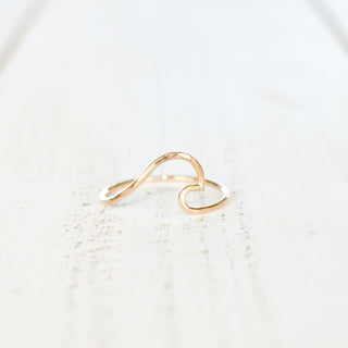 Thin Nalu ring by Yay Hawaii featuring a sleek, minimalist design with a polished finish and ocean-inspired details.
