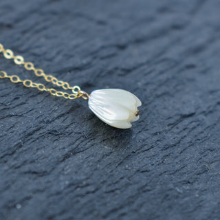 Medium Pikake dangling necklace by Yay Hawaii featuring a delicate floral pendant on a chain.