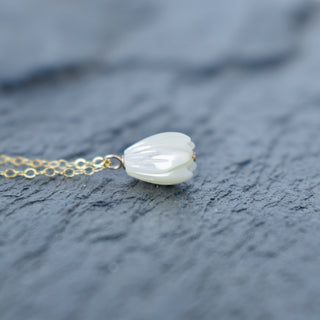 Medium Pikake dangling necklace by Yay Hawaii featuring a single floral pendant on a delicate chain.