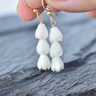 Three Cluster Pikake Earrings - Yay Hawaii