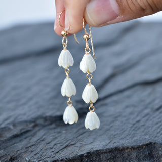 Triple Dangle Pikake Earrings - Yay Hawaii