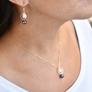 Small Pikake Hoop Earrings with Pearl - Yay Hawaii