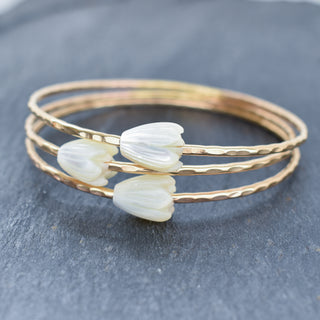 Mother of Pearl Pikake Bangle - ONE BANGLE - Yay Hawaii