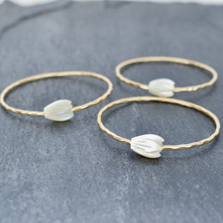 Keiki - Mother of Pearl Pikake Bangle - Yay Hawaii