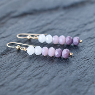 Long purple ombre cluster earrings by Yay Hawaii featuring multiple dangling purple beads and a stylish, bohemian design.