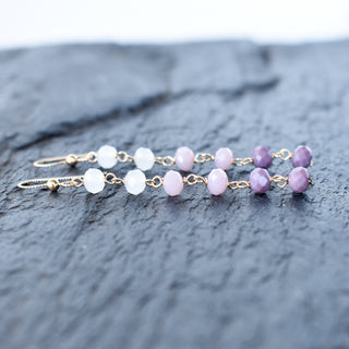 Linked Ombre Dangle Earrings by Yay Hawaii featuring vibrant, colorful gradient design with silver hooks for a stylish look.